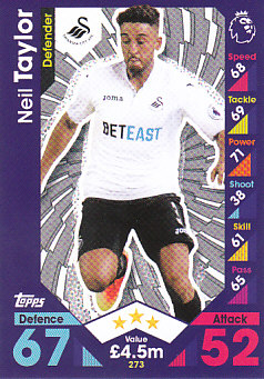 Neil Taylor Swansea City 2016/17 Topps Match Attax #273